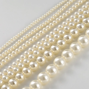 Lustrous round cream white pearl beads in various sizes for DIY jewelry making