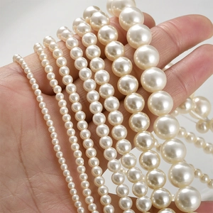 High Gloss Round Glass Artificial Pearl Beads For DIY Jewelry Making Strands Craft Finding Necklace Bracelet Loose Beads Strand