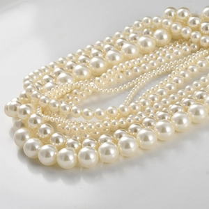Lustrous cream white pearl strands in various sizes for DIY necklace and jewelry making