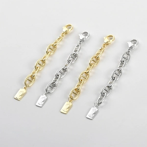 Catena di Estensione ad Ancora in Rame Placcato Oro 14K Con Chiusura a Moschettone e Pendente a Rilievo Regina Fai da Te Accessorio Gioielli