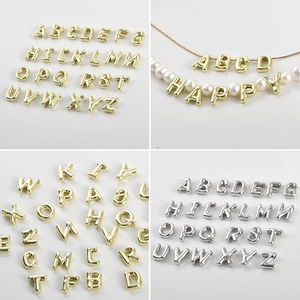 3D gold and silver 26 English letter beads for DIY jewelry bracelet and necklace making