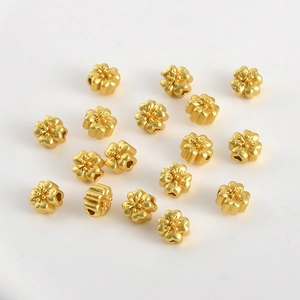 Perline a fiore dorato opaco per creazione di gioielli fai da te bracciali e collane