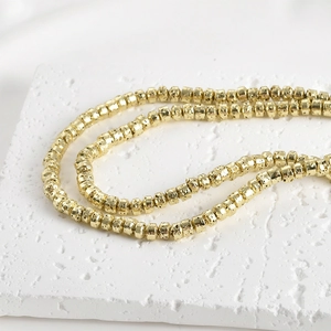 4mm gold plated lava rock wheel beads for DIY handmade jewelry bracelets and necklaces