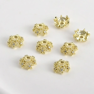 Separadores de estrella chapados en oro 14k con microcircones para creación de joyas DIY