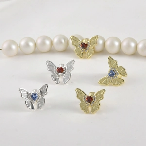 Copper Zirconia Butterfly Spacer Beads Heart Shape Connector For DIY Jewelry Making Gold Silver Plated Jewelry Findings