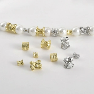 14K Gold Plated Copper Spacer Beads Hollow Flower Bow Cylinder DIY Jewelry Making Findings Bracelet Necklace Material