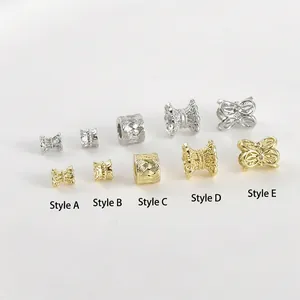 14k gold plated lace style spacer beads for DIY jewelry making in gold and silver