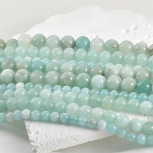 8mm natural Persian jade round beads in mint green and sky blue for DIY jewelry making