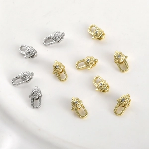 Chiusura a Moschettone in Rame Placcato Oro 14k Vintage Fiore Ala Fai da Te Accessori per Creazione Gioielli Connettore per Collana