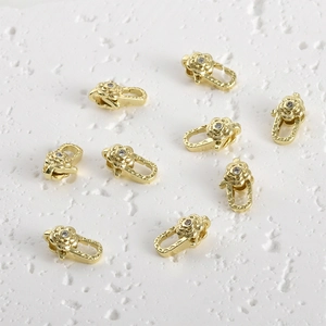 Chiusure a moschettone a forma di fiore placcate oro 14k per gioielli fai da te