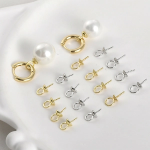 14K Gold Plated Copper Flower Sheep Eye Bead Cap Pendant DIY Jewelry Making Findings For Artificial Pearl Crystal Pendants Components