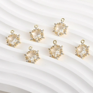 Pendentifs étoile en plaqué or 14k avec zircons pour la création de bijoux DIY