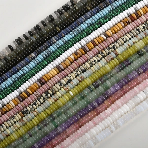 Assorted natural gemstone spacer beads including amethyst and malachite for DIY jewelry