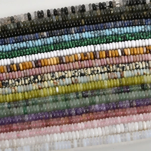 Mixed natural gemstone heishi beads for DIY jewelry making including malachite and amethyst