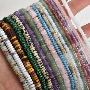 Handheld assorted natural gemstone abacus beads for DIY jewelry making and crafts