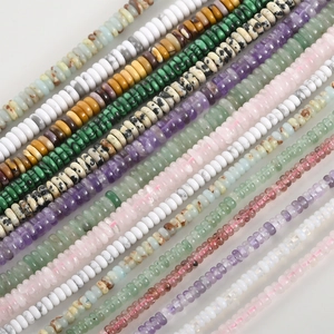 Natural Stone Crystal Abacus Beads Flat Spacer Loose Beads For DIY Jewelry Making Handmade Bracelet Necklace Style Material