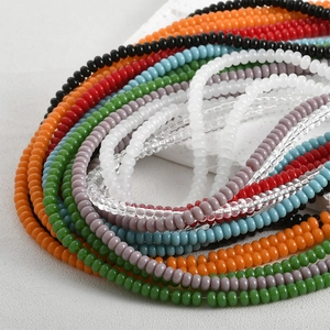Colorful 2x4mm glass abacus spacer beads for DIY jewelry making of bracelets and necklaces