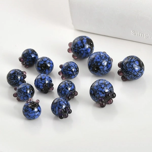 Handmade Lampwork Glass Simulation Blueberry Loose Beads Drip Oil Fruit Beads For DIY Jewelry Making Bracelet Earring Material
