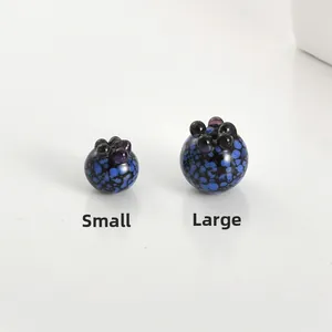 Handmade lampwork glass blueberry beads in small and large sizes for jewelry making
