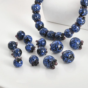 Handmade realistic 3D blueberry glass beads for DIY jewelry making and bead necklaces