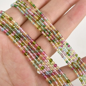 Perles en verre facettées colorées 2-3mm pour la création de colliers et bracelets DIY