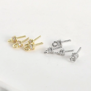 14k vergoldete Perlenkappen mit Zirkonia-Pavé für die DIY-Schmuckherstellung