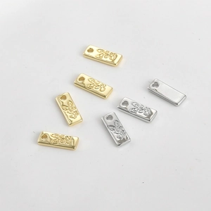 Pendentifs rectangulaires fleurs dorés et argentés pour la création de bijoux