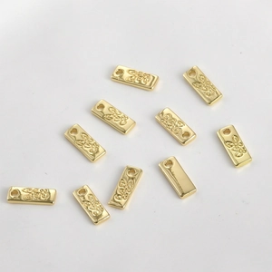 Pendentifs rectangulaires papillon dorés pour bijoux DIY avec placage en or 14 carats