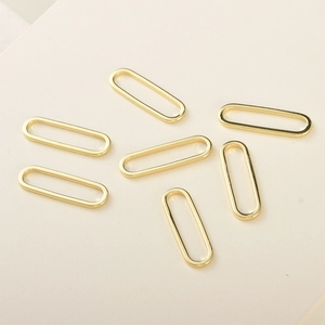 Polished 14k gold-plated paperclip chain link rings for DIY jewelry making sets