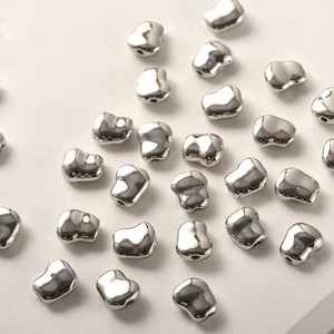 Unregelmäßige herzförmige Silber-Abstandshalter für DIY-Schmuck mit Spiegelpolitur