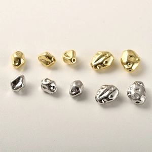 Cuentas espaciadoras irregulares bañadas en oro 14k y plata para creación de joyería DIY