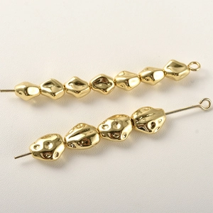 Cuentas espaciadoras irregulares bañadas en oro de 14k para accesorios de joyería DIY