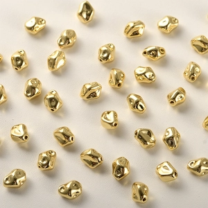 Cuentas espaciadoras irregulares chapadas en oro 14k para joyería artesanal DIY