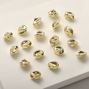 Cuentas espaciadoras de cobre bañadas en oro 14k para hacer joyas de collares DIY
