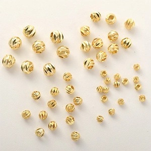 Perline rotonde sfaccettate placcate oro 14 carati per creazione di gioielli DIY