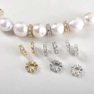 Perles d'Espacement Roue en Cuivre Plaque Or 14k Zirconium Pour DIY Bracelet Collier Boucles d'Oreilles Bijoux 8mm