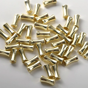Détails de perles intercalaires en bambou plaqué or 14k pour création de bijoux DIY