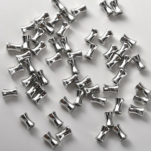 Perles intercalaires argentées en forme de bambou pour création de bijoux DIY