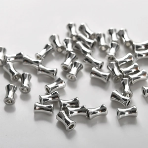 Perles d'espacement argentées polies style bambou pour la création de bijoux DIY