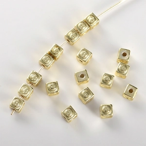 14k vergulde vierkante smiley kralen voor DIY armbanden en sieraden maken van goud