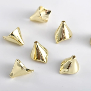 Embouts coniques polis plaqués or 14 carats pour création de bijoux et artisanat