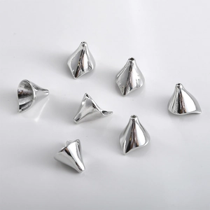 Calottes en métal argenté poli pour bijoux DIY avec petit trou pour l'enfilage