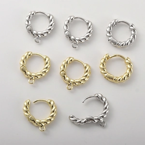 Accesorios para Pendientes de Aro de Cobre Bañado en Oro 14K Con Poste de Plata para Creación de Joyas DIY