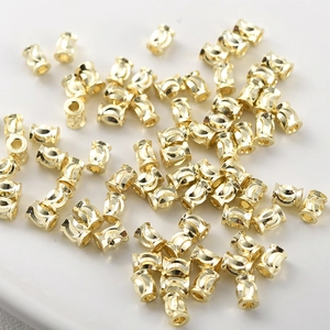 Polished 14K gold plated cylindrical hollow beads for DIY bracelet and jewelry making