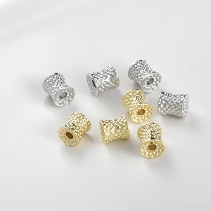 14k gold plated textured hammered spacer beads for DIY jewelry making in gold and silver