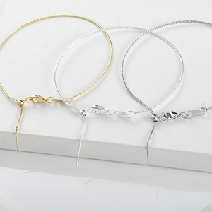 Verstellbares 14k vergoldetes Schlangenkette Armband mit Gleitperle und Nadel für DIY Schmuck