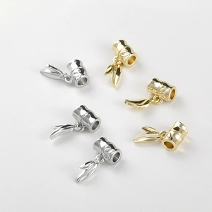 Bamboo-style lily of the valley pendants in gold and silver finish for DIY jewelry