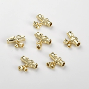 14k gold plated lily of the valley flower tube pendants for DIY jewelry making