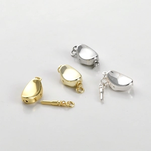 14k gold plated copper bean clasp connectors for DIY necklace and bracelet jewelry making