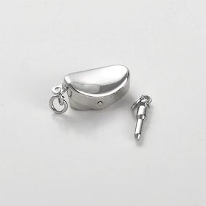 Detailed view of polished 14k gold-plated copper clasp for DIY jewelry making
